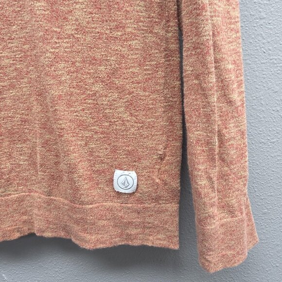 Volcom Sweater Mens Medium Orange Stand Not Swtr Pullover Pocket Crewneck Casual - Picture 3 of 10